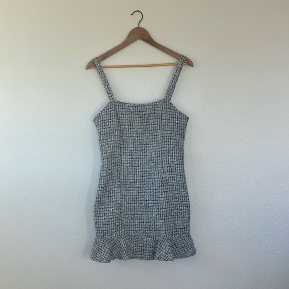 Blue Tweed Mini Dress Forever 21 New with Tags - Picture 2 of 6